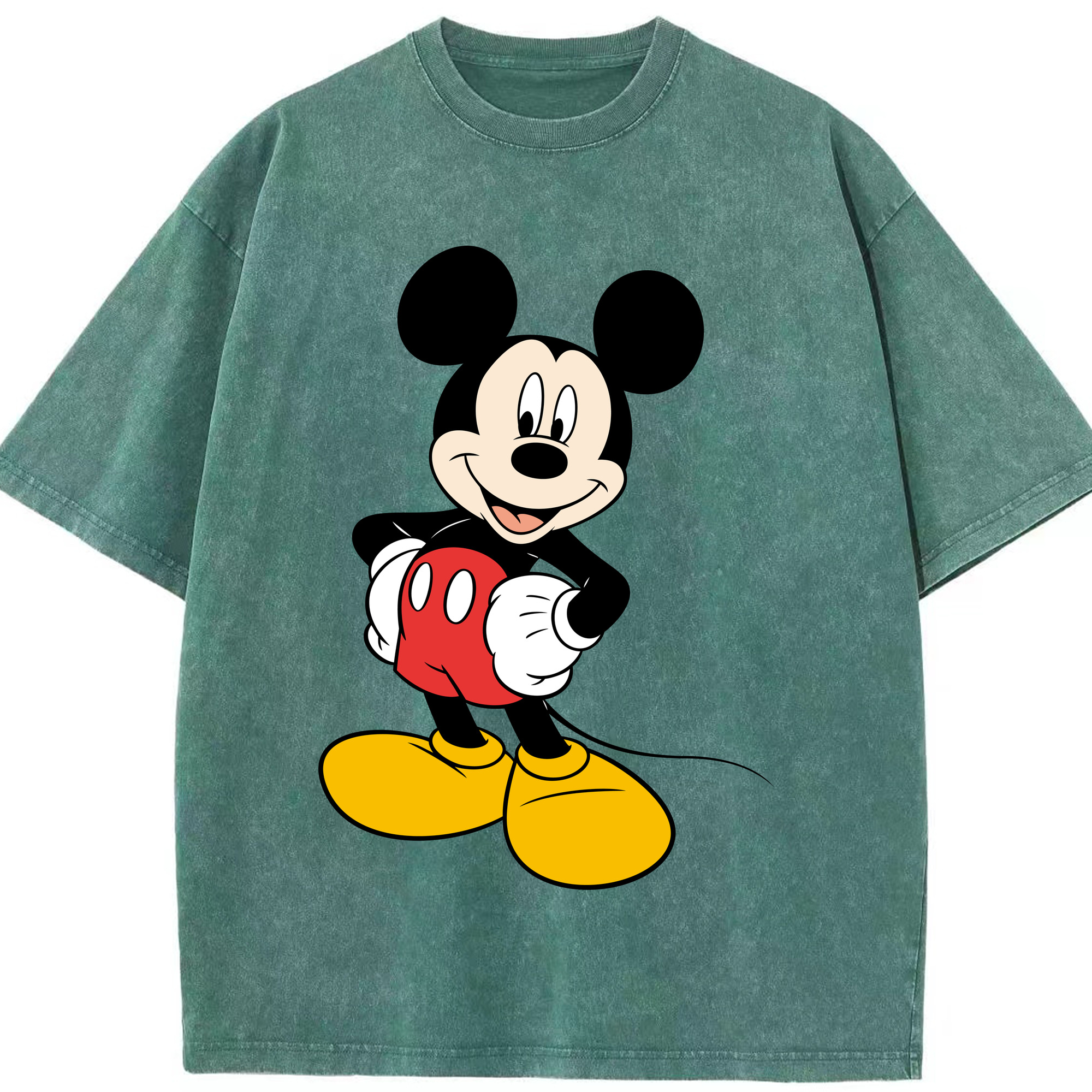 （画像用） ミッキーマウス Mickey Mouse 綿100% ヴィンテージ風 半袖Tシャツ（フロントプリント）